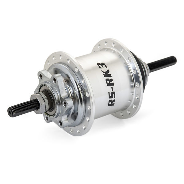 Sturmey Archer RX-3 3sp Rotary Gear Hub 3spd Alloy with IS Disc brake mount, 135mm O.L.D. Inc TwistShifter click to zoom image