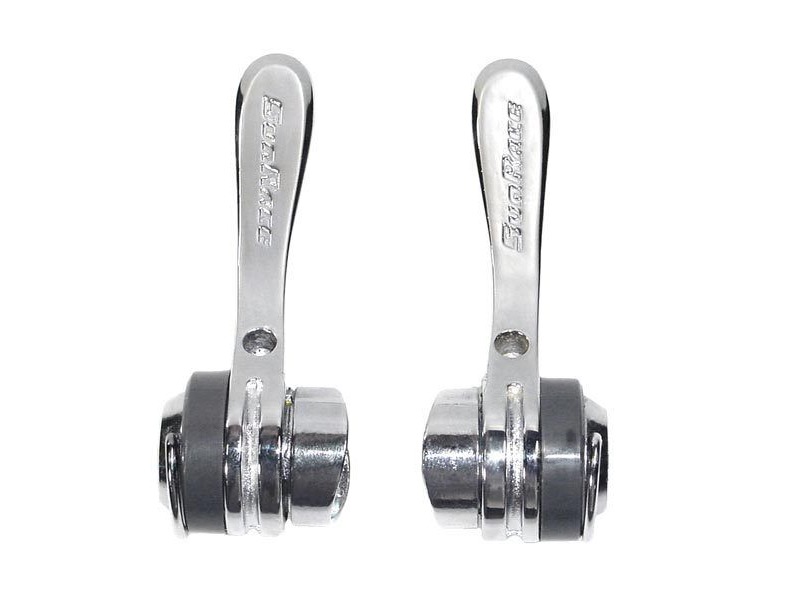 Sunrace R80 Downtube Shifters, Alloy, Braze-On Downtube Fitting, 8sp RH, Friction LH click to zoom image