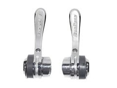 Sunrace R80 Downtube Shifters, Alloy, Clamp-On (28.6mm) Downtube Fitting, 8sp RH, Friction LH 