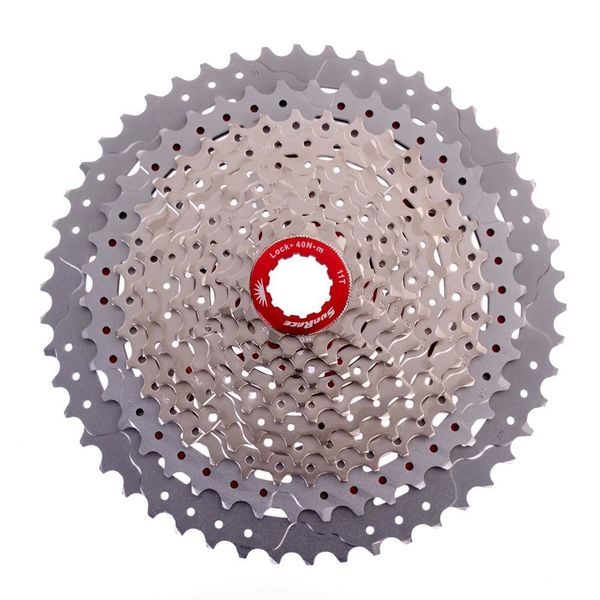 Sunrace MX80 11sp Index Shimano/SRAM - Fluid drive+ cogs, Alloy spacers and Lockring, 11-51T BlackChrome click to zoom image