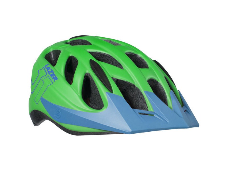 Lazer J1 Green / Blue Uni-Size Youth Helmet click to zoom image