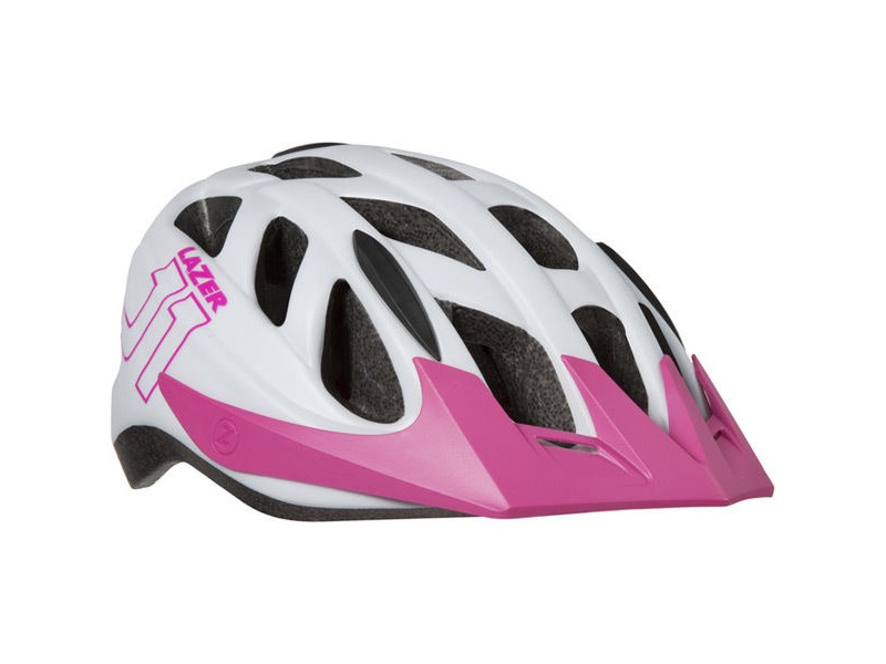 Lazer J1 White / Pink Uni-Size Youth Helmet click to zoom image