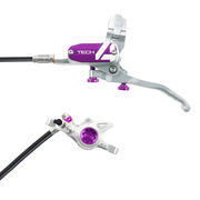 Hope Tech 4 X2 (No Rotor) Left Silver / Purple  click to zoom image