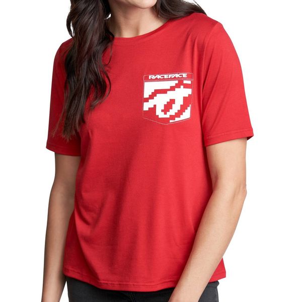 RaceFace 8 Bit Pocket Short Sleeve Women's T Shirt Red click to zoom image