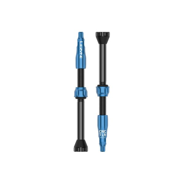 Lezyne CNC TLR Valves (Pair) 60mm - Blue Pump Spare click to zoom image