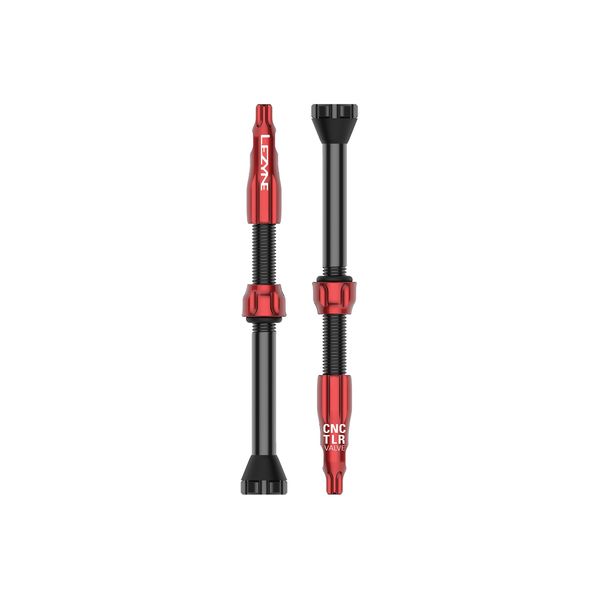 Lezyne CNC TLR Valves (Pair) 60mm - Red Pump Spare click to zoom image