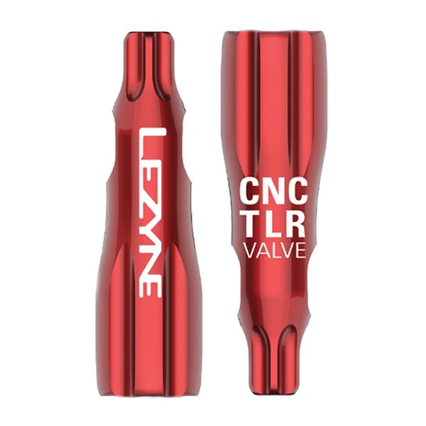 Lezyne CNC TLR Valve Caps Only (Pair) - Red Pump Spare click to zoom image