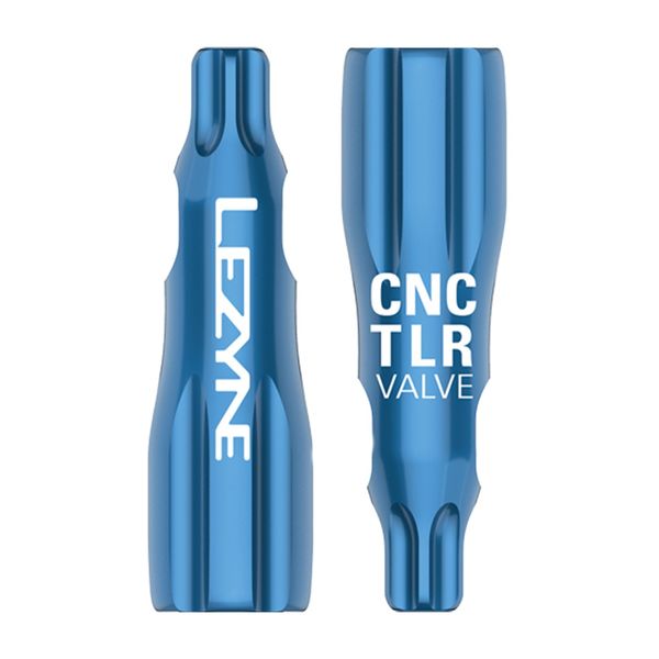 Lezyne CNC TLR Valve Caps Only (Pair) - Blue Pump Spare click to zoom image