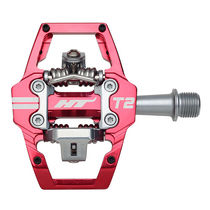 HT Components T-2 Trail Clipless Alloy Body, Sealed Bearing, Cr-Mo axles, Inc. X1 Cleats Red