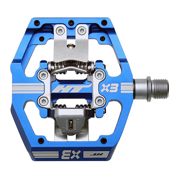 HT Components X-3 Clipless Alloy Body, Sealed Bearing, Cr-Mo axles, Inc. X-1 Cleats Blue click to zoom image