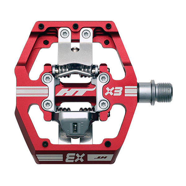 HT Components X-3 Clipless Alloy Body, Sealed Bearing, Cr-Mo axles, Inc. X-1 Cleats Red click to zoom image