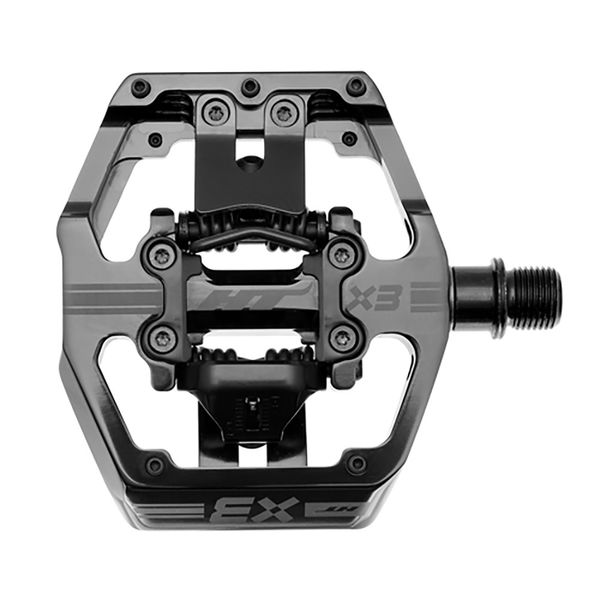 HT Components X-3 Clipless Alloy Body, Sealed Bearing, Cr-Mo axles, Inc. X-1 Cleats Stealth click to zoom image