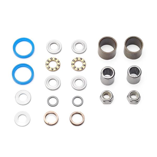 HT Components Pedal Rebuild Kit T-1 2017 on Pedals (Blue seals) - Includes, bearings, washers, end nuts, Orings click to zoom image