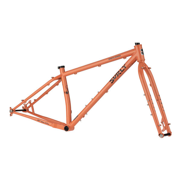 Surly Karate Monkey Frameset 29er Wheel, Butted 4130 Cr-Mo inc Cr-Mo Fork. 145 Dropouts Peach Salmon Sundae click to zoom image