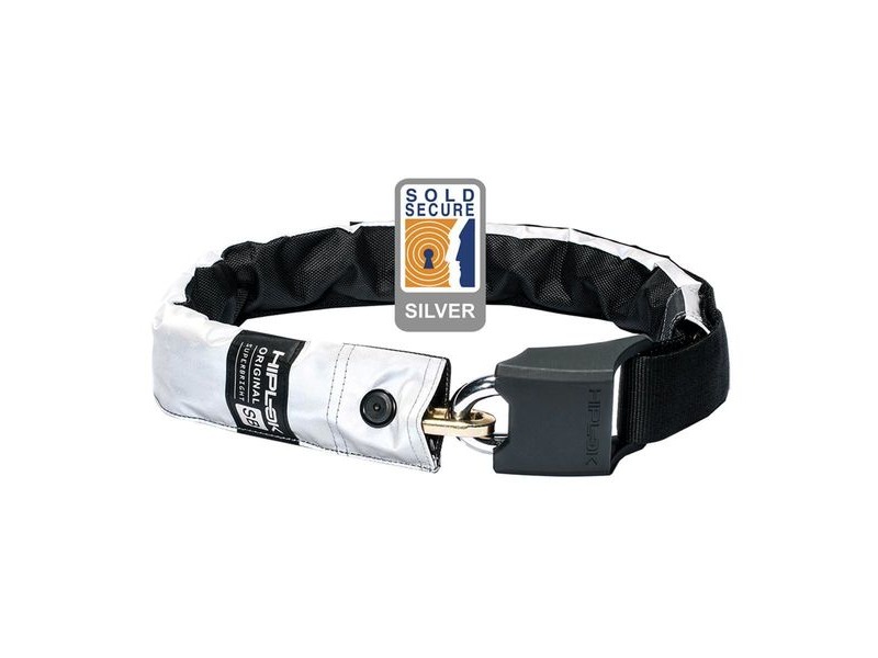 Hiplok Original V1.5 Wearable Chain Lock 8mm X 90cm - Waist 24-44 Inches (Silver Sold Secure) High Visibility Hi-viz 8mm X 90cm click to zoom image