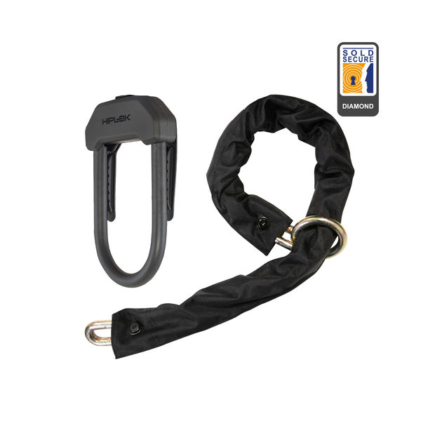 Hiplok Dxxl D-lock and Chain Combo Black click to zoom image