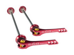A2Z CNC Quick MTB Release with Ti Rod 130mm OLD, Road Red  click to zoom image