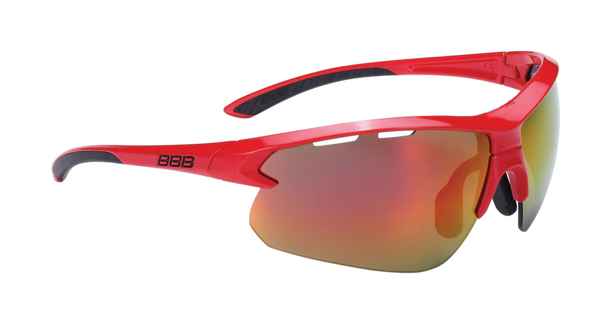 BBB Impulse Sport Glasses Red, Black Tip, Red Lens
