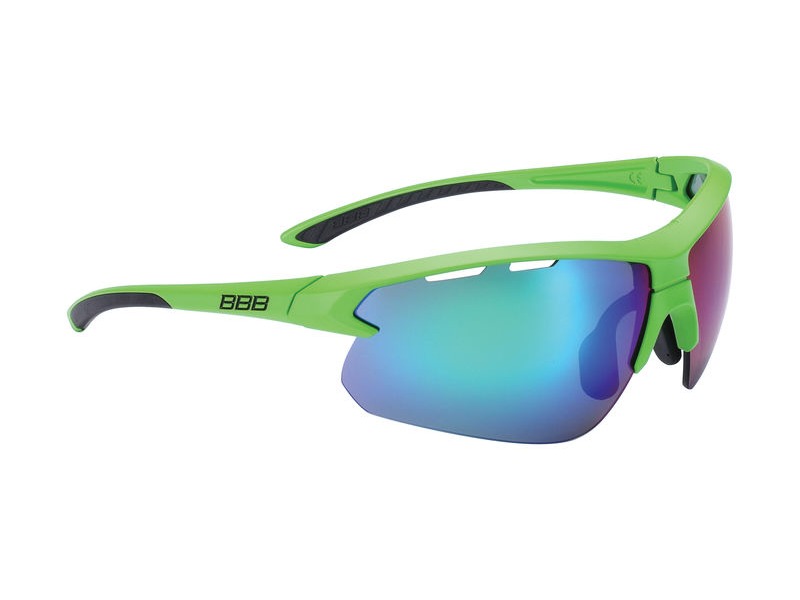 BBB Impulse Sport Glasses Matte Green, Black Tip, Green Lens click to zoom image