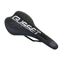 Gusset S2 AM Matt Jones Signature MTB Saddle, Custom Foam Base, Staple-less Black PU cover with added grip, Chrom