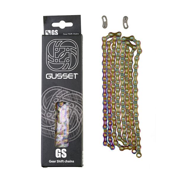 Gusset GS 11 Chain 11sp. 120L Gear Shift chain. Solid pins, slotted links click to zoom image