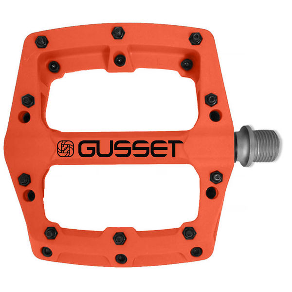 Gusset Slim Jim Plastic Low Profile Platform screw-pin, Bushing/Sealed Bearing, Thermoplastic Nylon Body Orange click to zoom image