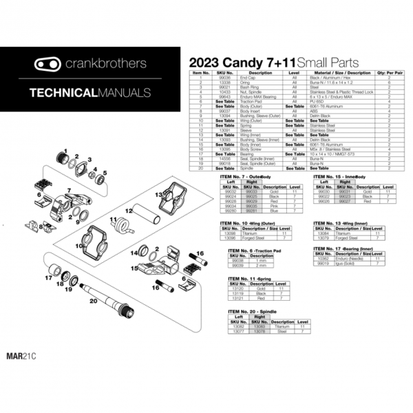 crankbrothers Candy pedal body screw click to zoom image