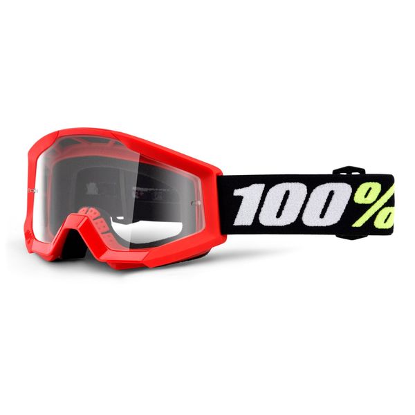 100% Strata Mini Goggles Red / Clear Lens click to zoom image