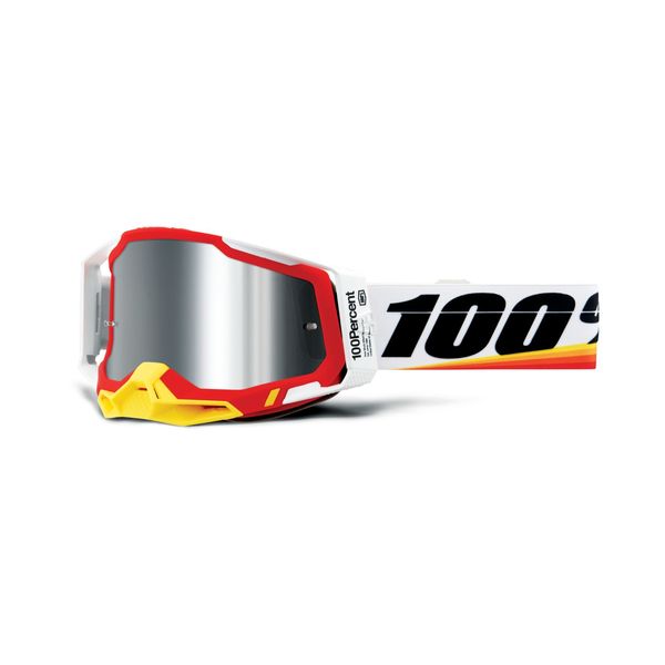 100% Racecraft 2 Goggle Arsham Red/ Mirror Silver Flash Lens click to zoom image