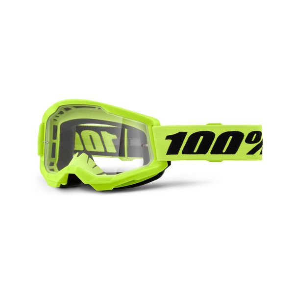 100% Strata 2 Goggle Neon Yellow / Clear Lens click to zoom image