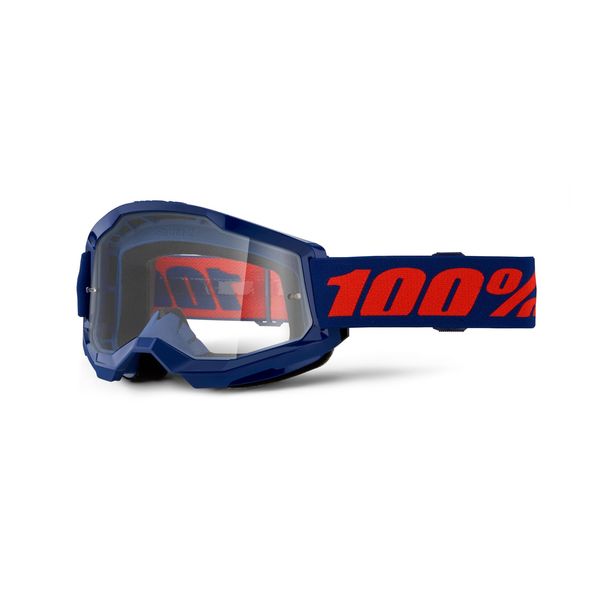 100% Strata 2 Goggle Navy / Clear Lens click to zoom image