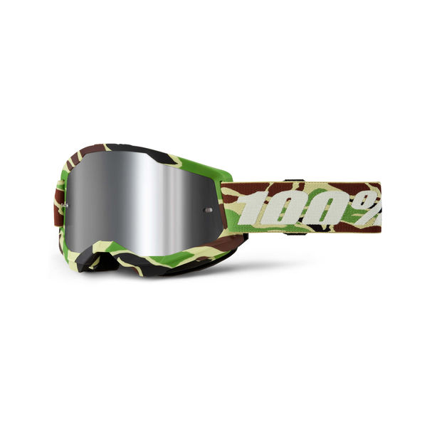 100% Strata 2 Goggle War Camo / Silver Mirror Lens click to zoom image