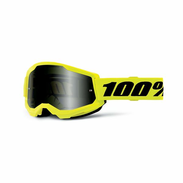 100% Strata 2 Sand Goggle Neon Yellow / Smoke Lens click to zoom image