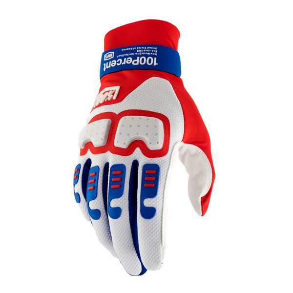 100% Langdale Gloves Red/White/Blue click to zoom image