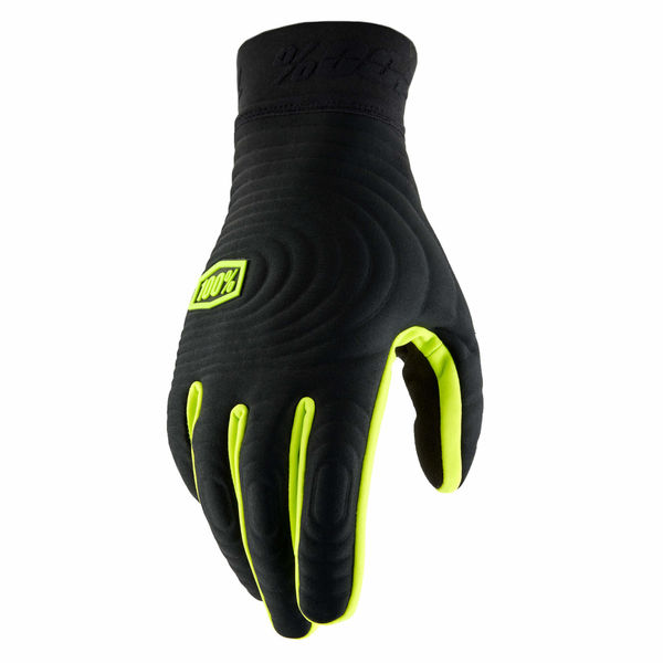 100% Brisker Xtreme Gloves Black / Fluo Yellow click to zoom image