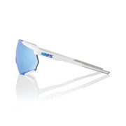 100% Racetrap 3.0 Glasses - Matte White / HiPER Blue Multilayer Mirror Lens click to zoom image