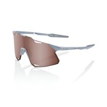 100% Hypercraft Glasses - Matte Stone Grey / HiPER Crimson Silver Mirror Lens