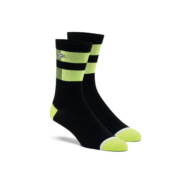100% FLOW Performance Socks Black/ Fluo Yellow click to zoom image