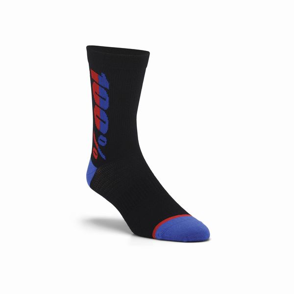 100% Rhythm Merino Wool Performance Socks Black click to zoom image