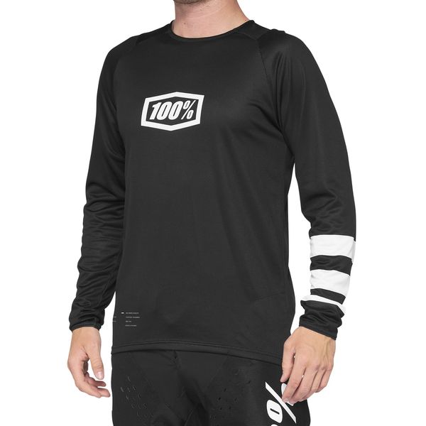 100% R-Core Long Sleeve Youth Jersey 2022 Black / White click to zoom image