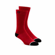 100% Solid Casual Socks Red 