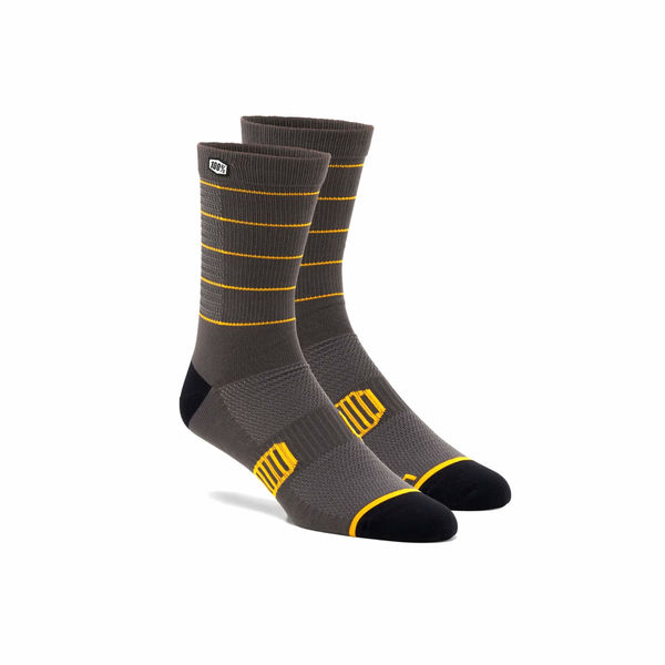 100% Advocate Performance Socks Charcoal / Mustard click to zoom image