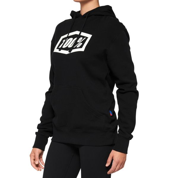 100% ICON Women's Pullover Hoodie Black click to zoom image