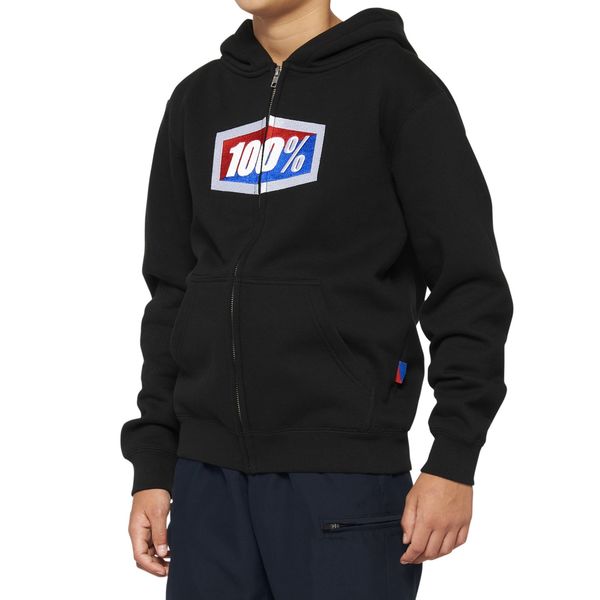 100% OFFICIAL Youth Zip Hoodie Black click to zoom image
