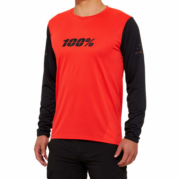 100% Ridecamp Long Sleeve Jersey Red / Black click to zoom image