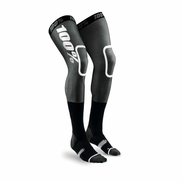 100% REV MX Knee Brace Socks Black / White click to zoom image