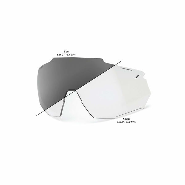 100% Racetrap 3.0 Replacement Lens - Photochromic Clear / Smoke click to zoom image