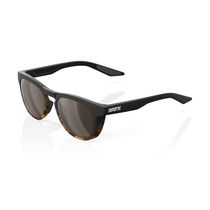 100% Slent Glasses - Soft Tact Black/Havana Fade / HiPER Silver Mirror Lens