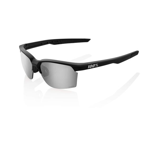 100% Sportcoupe Glasses - Matte Black / HiPER Silver Mirror Lens click to zoom image