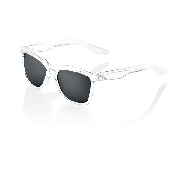 100% Hudson Glasses - Polished Crystal Haze / Black Mirror Lens click to zoom image